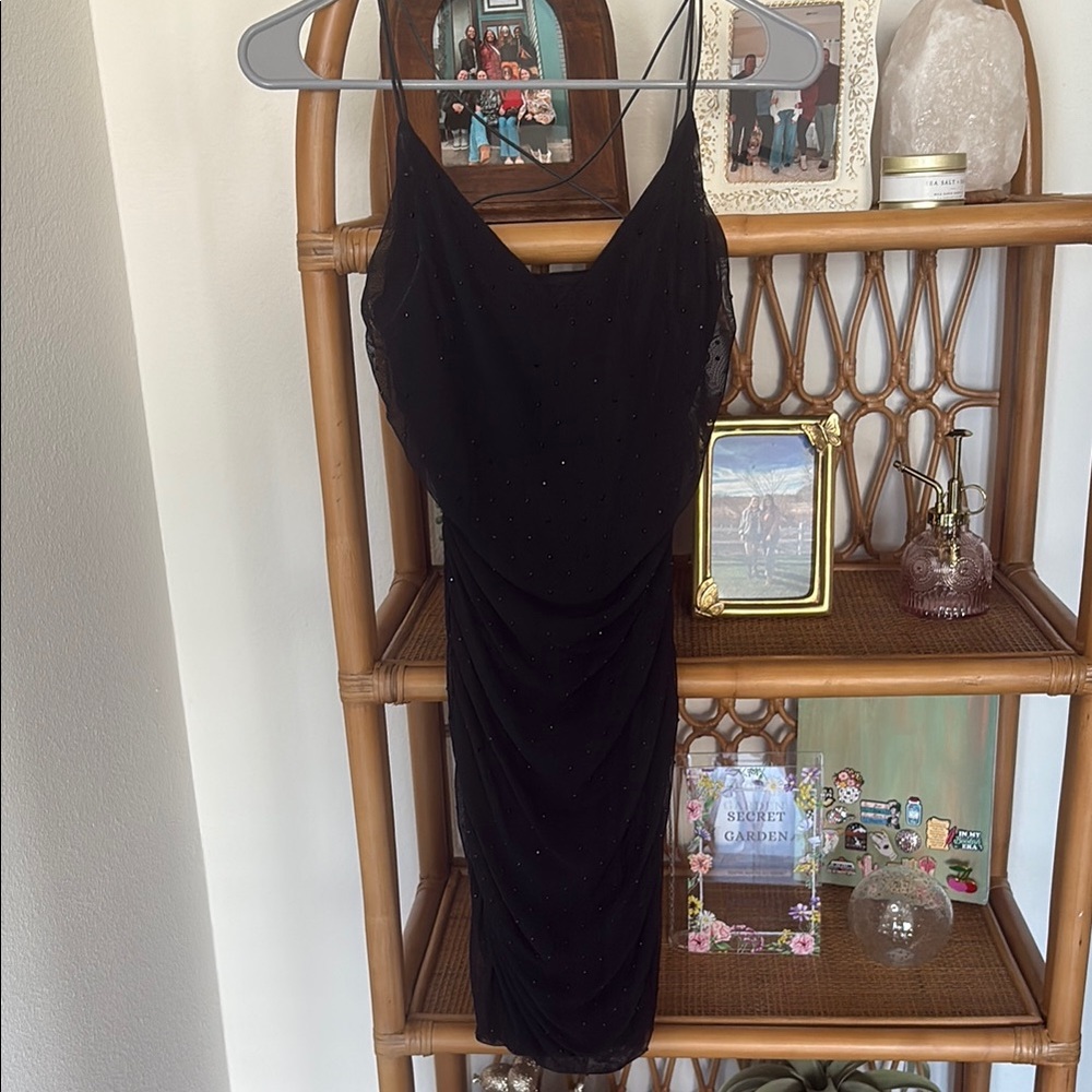 B Darlin Black Spaghetti Strap Slip Dress